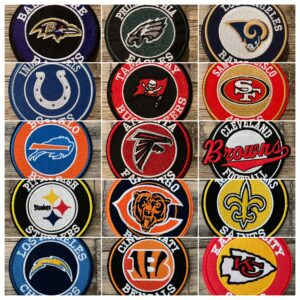✨ Round Embroidered Football Patches