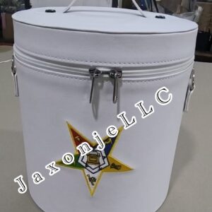 White Fez Case – Masonic  (OES) Emblem w Strap