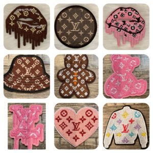 ✨Pink/Brown LV Luxury Embroidered Iron-On Patches